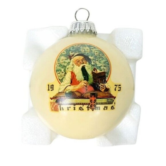Vintage 1975 Norman Rockwell First Limited Edition Ball Christmas Ornament - Picture 1 of 4